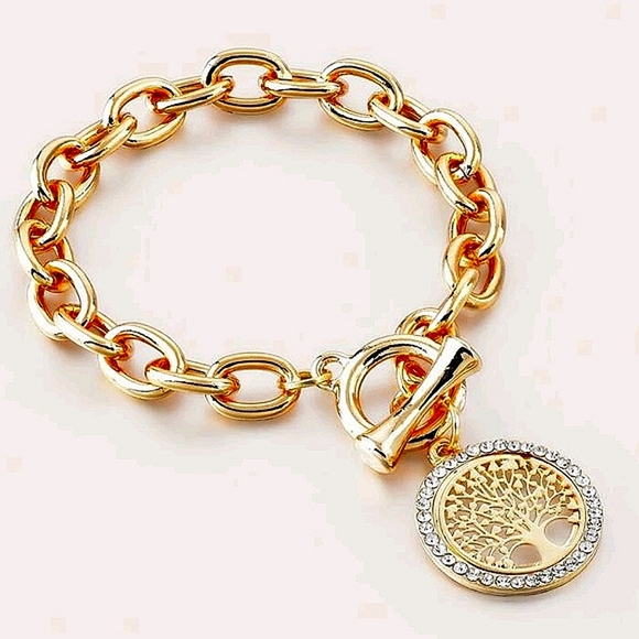 Stampd Jewelry - Tree of Life Gold Plated Chain Link Bracelet